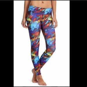 ATHLETA COLORBURST SONAR LEGGINGS, size XS